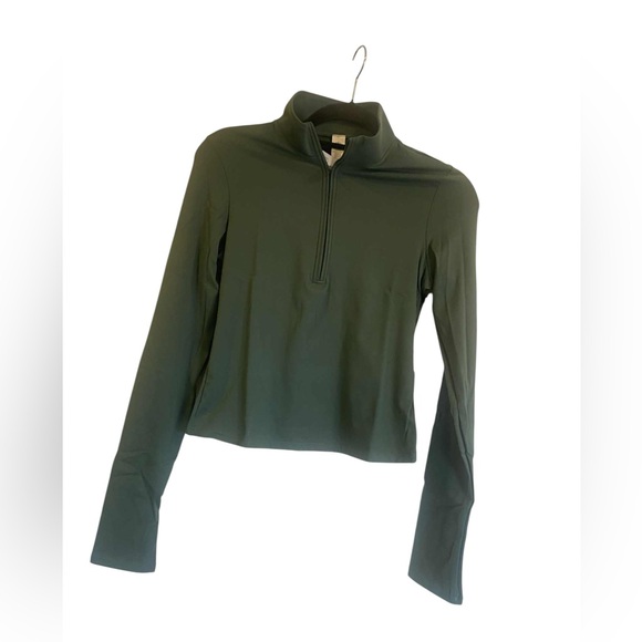 NWT Alo Yoga alosoft sculpt 1/4 zip long sleeve CLOVER GREEN Size M - Picture 1 of 5